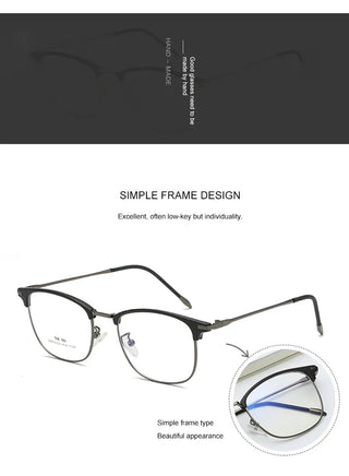 Flat Lens Cat Eye Glasses Anti Blue Light Goggles Glasses Open-Ball Fashion Metal Glass Frame Alodia Store