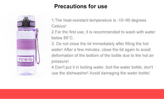 New 500/800/1000ml Sports Water Bottle BPA Free Portable Leak-proof Shaker bottel Alodia Store