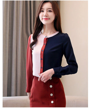 Korean fashion clothing 2023 chiffon blouse ladies tops alodia store
