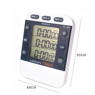 Digital Kitchen Cooking Timer Clock 3 Channels Simultaneous Timing Countdown Up Pocket Timer Alodia Store
