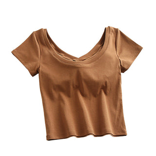 Tshirt For Women Backless Croptop Tops Tee alodia store