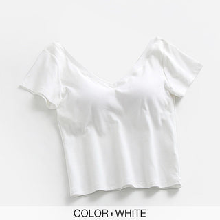 Tshirt For Women Backless Croptop Tops Tee alodia store
