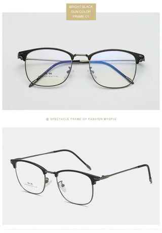 Flat Lens Cat Eye Glasses Anti Blue Light Goggles Glasses Open-Ball Fashion Metal Glass Frame Alodia Store