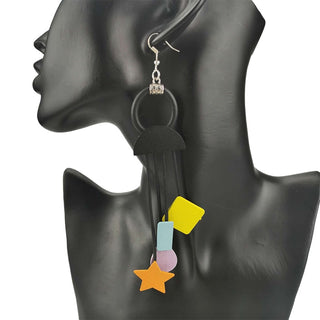 UKEBAY New Ethnic Style Drop Earrings Women Printing Bohemia Statement Earrings Handmade Jewelry Wooden Earring Ear Accessories Alodia Store