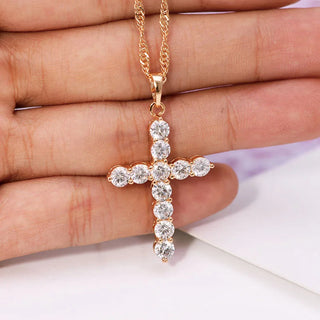 MxGxFam Full Zircon Cross Pendant Jewelry Alodia Store