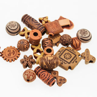 CHONGAI 40g/Bag Acrylic Imitation Wood Color Mixed style Acrylic Beads For Jewelry Making Kids Necklace DIY Jeweley 8-30mm Alodia Store