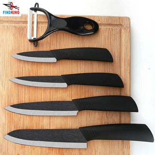 FINDKING Top quality  Zirconia black blade 3" 4" 5" 6" inch + Peeler + covers ceramic knife set kitchen Paring Fruit  knife Alodia Store