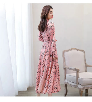 New chiffon stitching lace Dress lady elegant temperament long dress Alodia Store