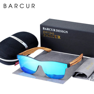 BARCUR Luxury Vintage Sun Shade Men Wooden Sunglasses UV400 Protection Fashion Square Sun Glasses Women ALODIA STORE