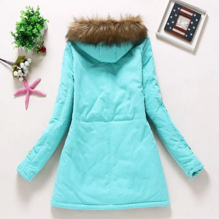 new winter military coats women cotton wadded hooded jacket medium-long casual parka thickness  XXXL Alodia Store