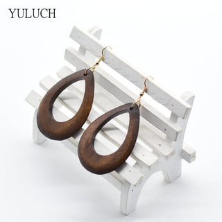 New design woman earrings eardrop handmade wood earring hollow circular National style fashion jewelry dangler 1 pair Alodia Store