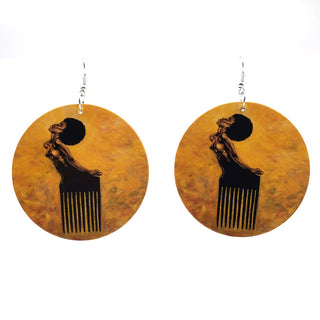 YD&YDBZ 2019 New Ethnic Style Big Round Drop Earrings For Women Wood Printing Earrings Fashion Punk Girls Jewelry Accessories Alodia Store