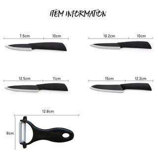 FINDKING Top quality  Zirconia black blade 3" 4" 5" 6" inch + Peeler + covers ceramic knife set kitchen Paring Fruit  knife Alodia Store