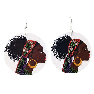 YD&YDBZ 2019 New Ethnic Style Big Round Drop Earrings For Women Wood Printing Earrings Fashion Punk Girls Jewelry Accessories Alodia Store