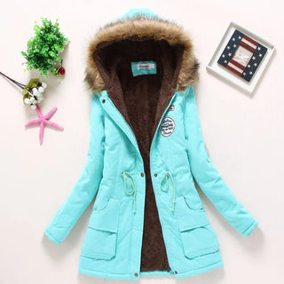 new winter military coats women cotton wadded hooded jacket medium-long casual parka thickness  XXXL Alodia Store