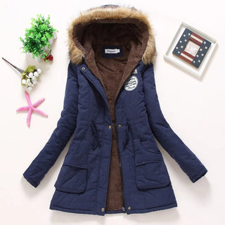 new winter military coats women cotton wadded hooded jacket medium-long casual parka thickness  XXXL Alodia Store