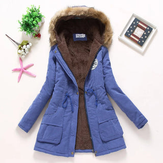 new winter military coats women cotton wadded hooded jacket medium-long casual parka thickness  XXXL Alodia Store