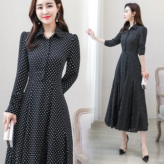 New chiffon stitching lace Dress lady elegant temperament long dress Alodia Store