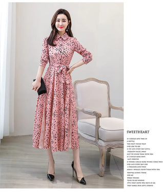 New chiffon stitching lace Dress lady elegant temperament long dress Alodia Store