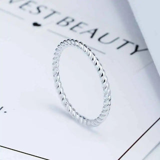 Sliver Rings for Women Rope Shape Rings Fashion Silver Alodia Store