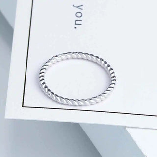 Sliver Rings for Women Rope Shape Rings Fashion Silver Alodia Store