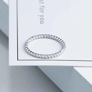 Sliver Rings for Women Rope Shape Rings Fashion Silver Alodia Store