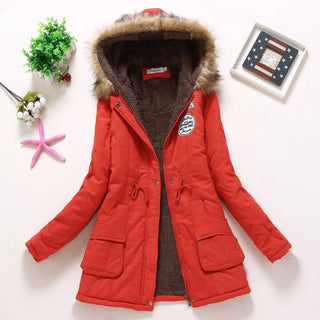 new winter military coats women cotton wadded hooded jacket medium-long casual parka thickness  XXXL Alodia Store