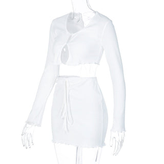 Sexy CropTops With Mini Bandage Skirt 2 Sets Women Summer alodia store
