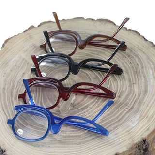 IENJOY Women Magnifying Glasses Makeup Reading Glass Folding Eye Make Up Reading Glass PC Frame Rotatable Flip Make Up Eye Glass Alodia Store