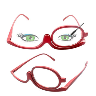 IENJOY Women Magnifying Glasses Makeup Reading Glass Folding Eye Make Up Reading Glass PC Frame Rotatable Flip Make Up Eye Glass Alodia Store