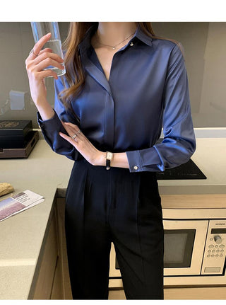 Satin Silk Women's Shirt Long Sleeve Fashion Woman Blouses 2023 alodia store