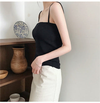 Sexy Tank Top Spaghetti Strap Tanks Top Fashion Womens Clothing Summer Knitting Croptops Slim Sexy Tube Tops Slim alodia store