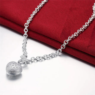 DOTEFFIL 925 Sterling Silver AAA Zircon Heart Bracelet Necklace Ring Set For Woman Wedding Engagement Party Charm Jewelry Alodia Store