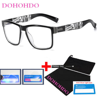 Fashion Anti Blue Light Glasses Frame For Men Women Clear Lens Computer Gaming Eyeglasses Square Eyewear Anti-UV Optical Frame alodia store