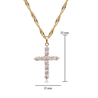 MxGxFam Full Zircon Cross Pendant Jewelry Alodia Store