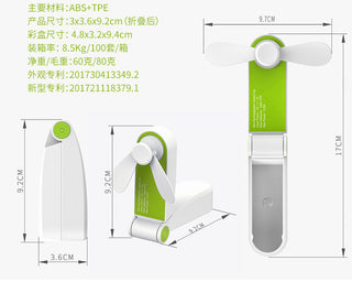 Usb Mini Fold Fan Electric Portable Hold Small vintilador Alodia Store