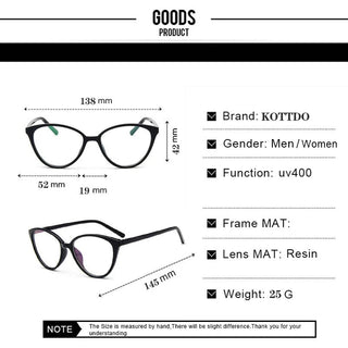 Fashion Women Cat Eye Eyeglasses Men Myopia Optical Glasse Frame Eye Glasses Computer Transparent Clear Frame Oculos Alodia Store