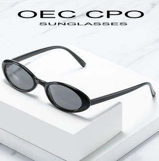OEC CPO Sexy Small Oval Women's Sunglasses 2021 New Fashion Leopard Brown Hot Sun Glasses Female Retro Colorful Shade Eyeglass alodia store