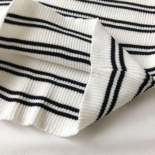 Knitted Black Striped Tank Top alodia store