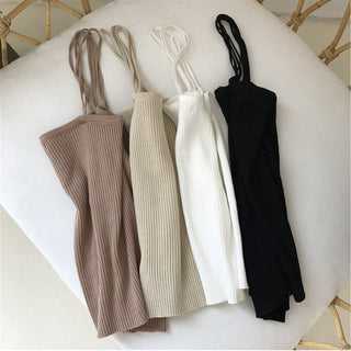 Sexy Tank Top Spaghetti Strap Tanks Top Fashion Womens Clothing Summer Knitting Croptops Slim Sexy Tube Tops Slim alodia store