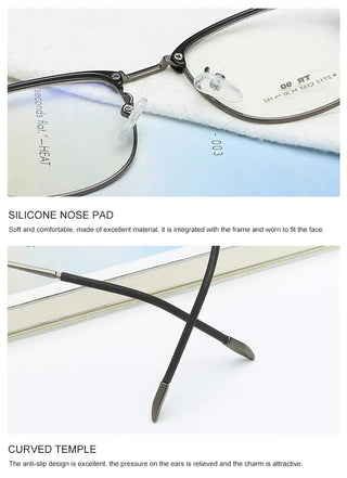 Flat Lens Cat Eye Glasses Anti Blue Light Goggles Glasses Open-Ball Fashion Metal Glass Frame Alodia Store