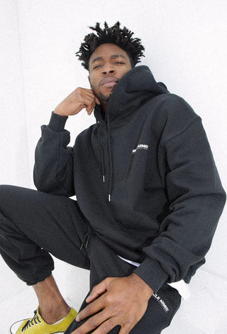 Solid Black Casual Hoodie Mens Cotton Sweatshirt Gyms Fitness Workout Pullover Autumn New Male Slim Hooded Jacket Tops Clothing Alodia Store
