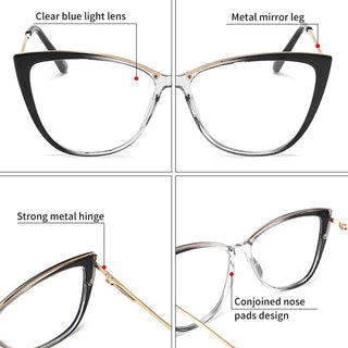 GCV Women Blue Light Blocking Glasses Sexy Fashion Cat Eye Eyeglasses Hinges Anti Blue Ray Computer Game Glasse Ultralight Frame Alodia Store