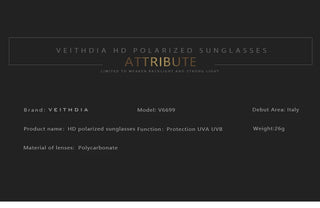 VEITHDIA Men's Sunglasses Aluminum Photochromic Women Polarized Sun Glasses 6699 ALODIA STORE