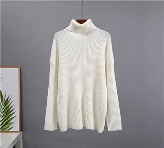 New Casual Two Pieces Turtle Neck Sweater and Midi Skirt Female Warm Suits with Skirt Alodia Store