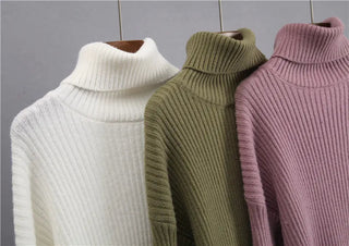 New Casual Two Pieces Turtle Neck Sweater and Midi Skirt Female Warm Suits with Skirt Alodia Store