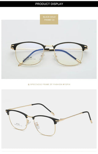 Flat Lens Cat Eye Glasses Anti Blue Light Goggles Glasses Open-Ball Fashion Metal Glass Frame Alodia Store
