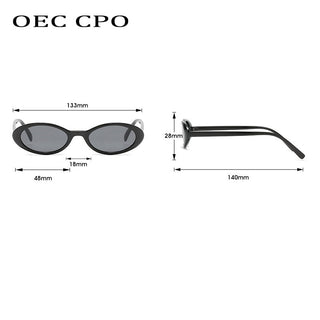 OEC CPO Sexy Small Oval Women's Sunglasses 2021 New Fashion Leopard Brown Hot Sun Glasses Female Retro Colorful Shade Eyeglass alodia store