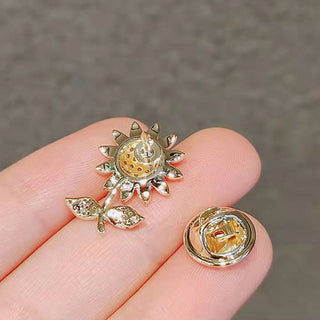 Fashion Brooch Set Flower Bow Brooches for Women Metal Anti-glare Lapel Pin Fixed Clothes Pins Sweater Coat Clothing Accessories alodia store