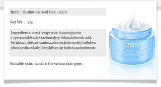EFERO Hyaluronic Acid Essence Serum Moisturizing Snail Day Cream Face Cream Anti Wrinkle Firming Whitening Brighten Face Cream Alodia Store